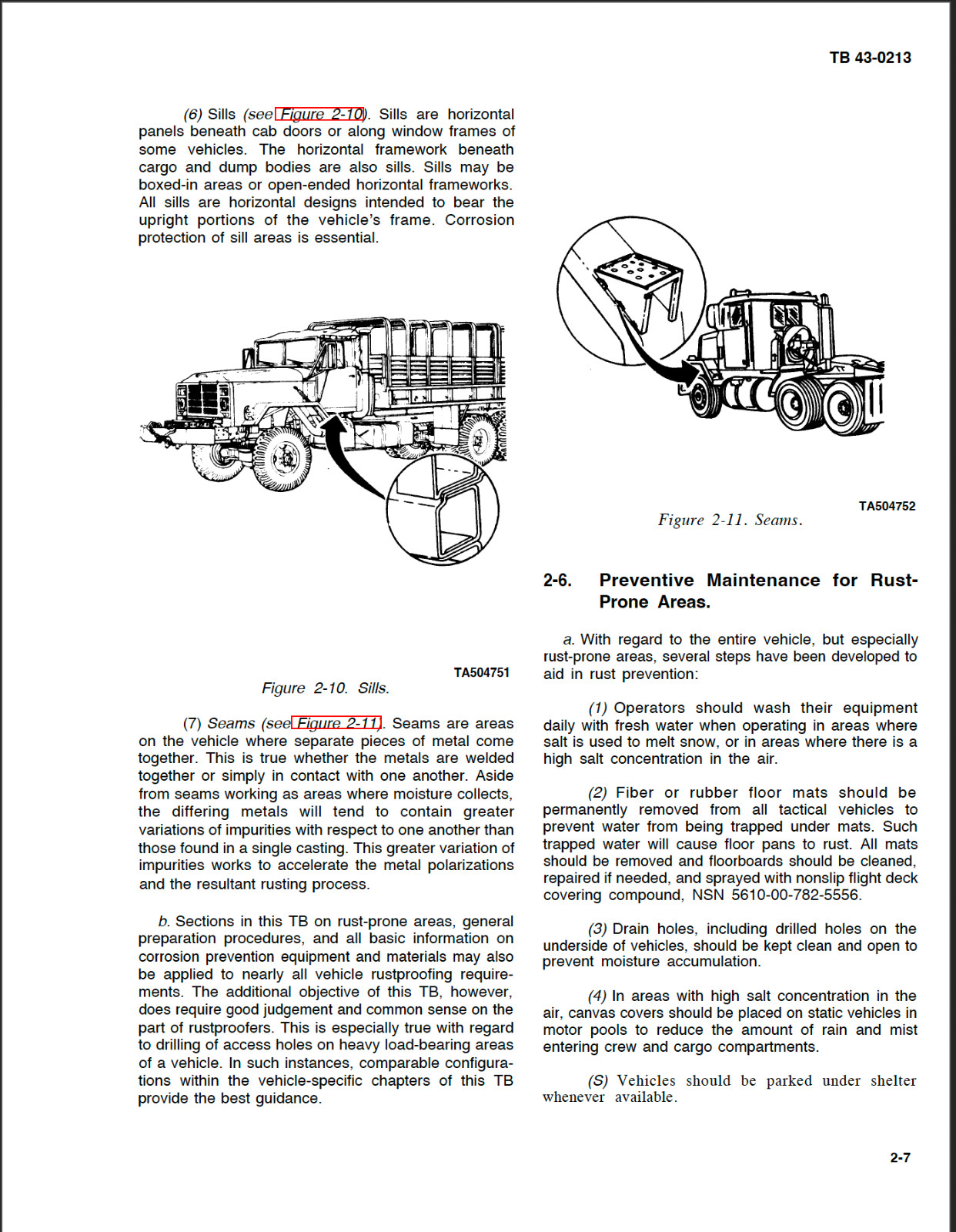 226 Page TB 43-0213 CORROSION PREVENTION & CONTROL TACTICAL VEHICLES on Data CD