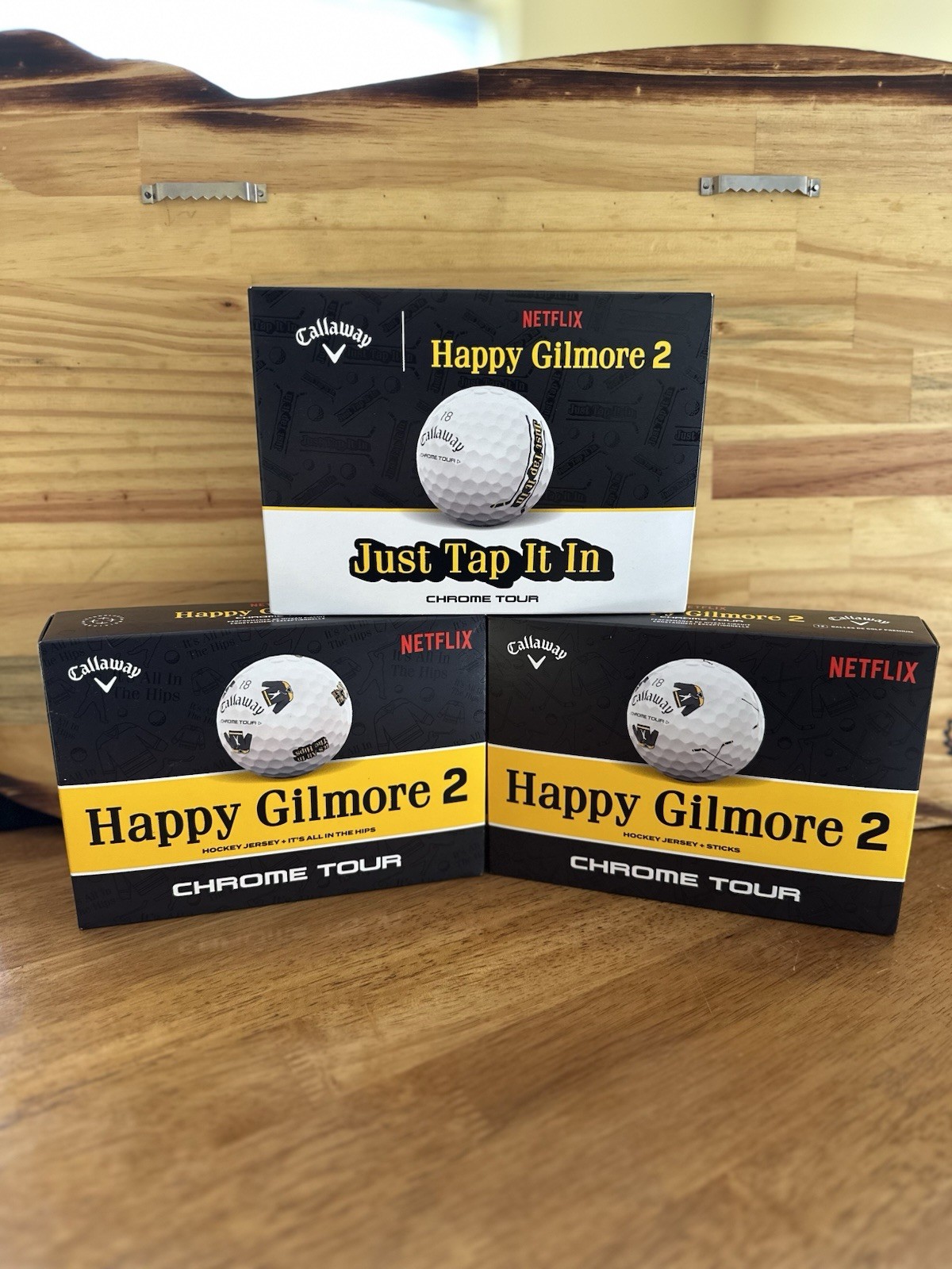 HAPPY GILMORE 2 CALLAWAY SLEEVE OF 3 (1 BALL FROM EACH LIMITED EDITION)!!!