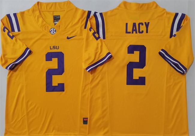 LSU Tigers #2 Kyren Lacy Yellow Stitched Jersey