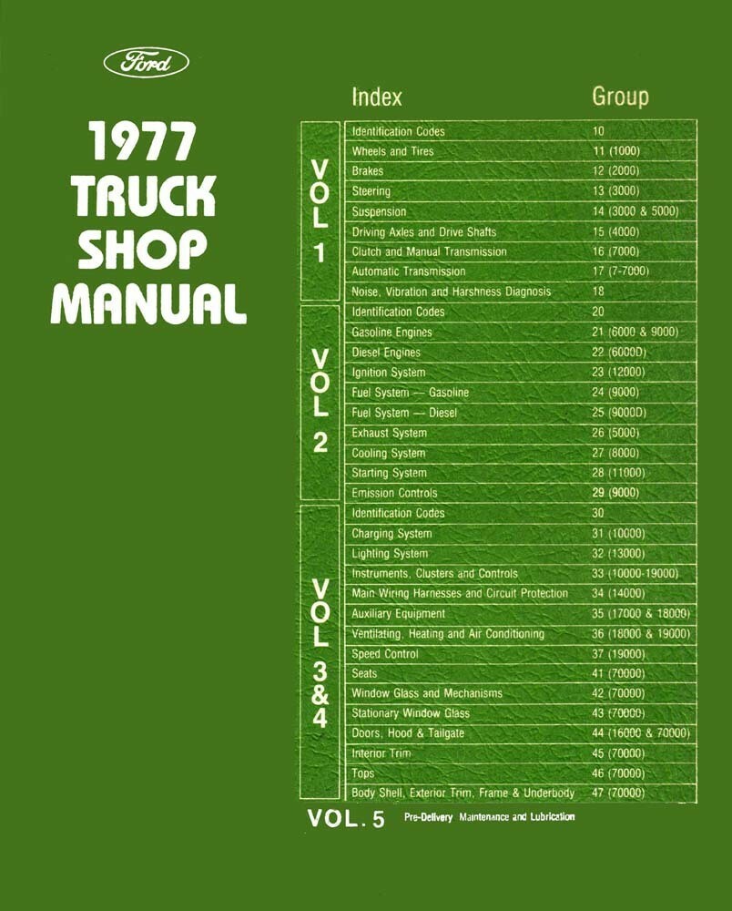 1977 Ford Truck F-100, F-150, F-250, F-350 Factory Shop Service Manual