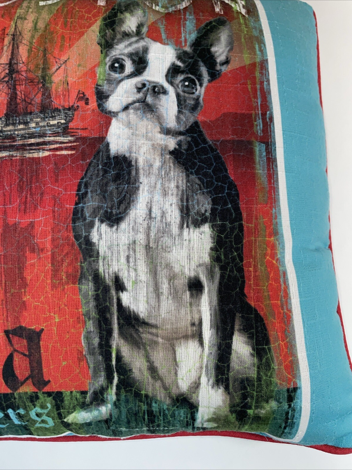 2 Boston Terrior Throw Pillows Robert McClintock Patrick O'Brien 17"
