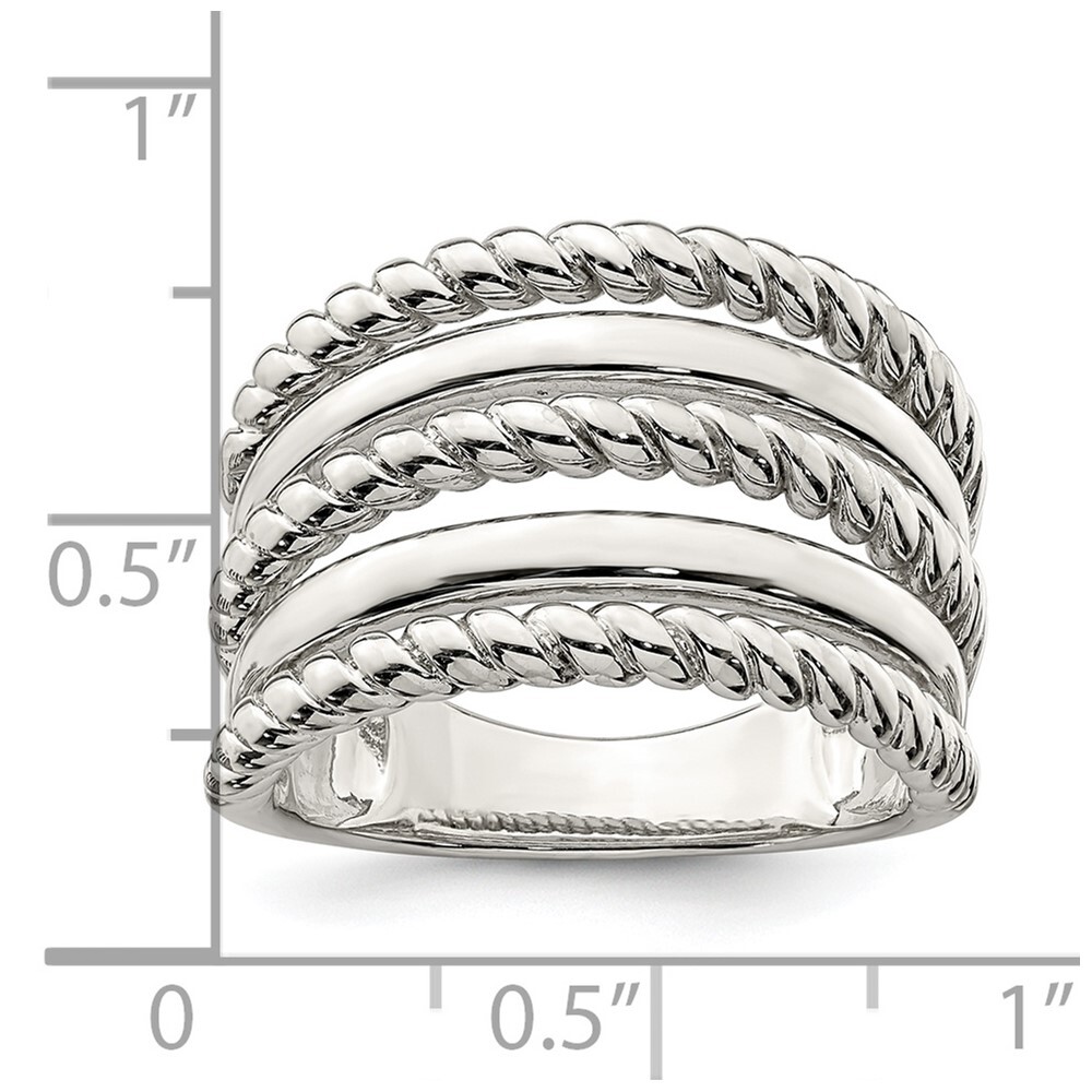 Sterling Silver Polished Fancy Ring Size 6