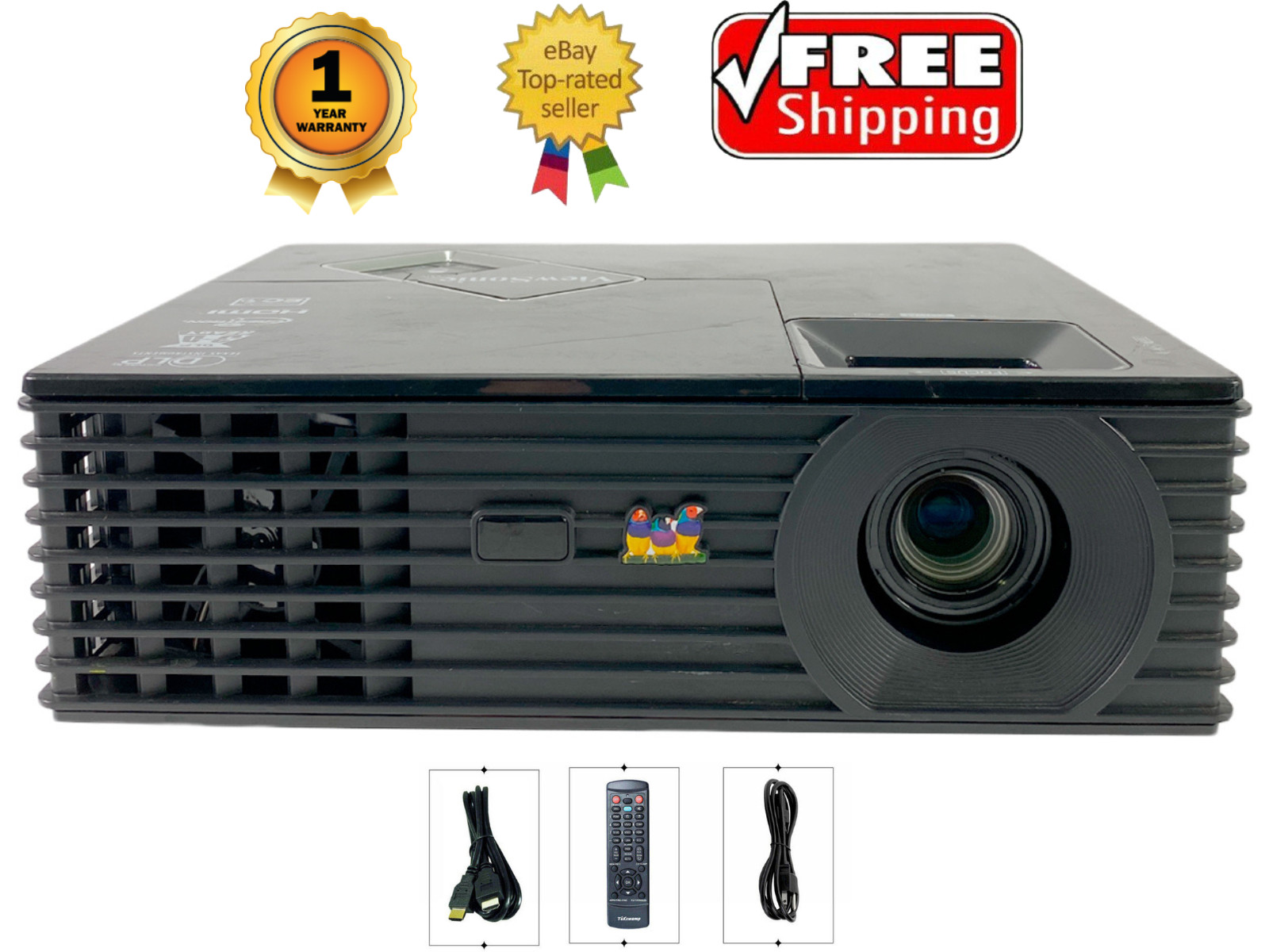ViewSonic PJD6235 DLP Projector 3000 Lumens HD 1080p XGA Portable 3D-Ready HDMI
