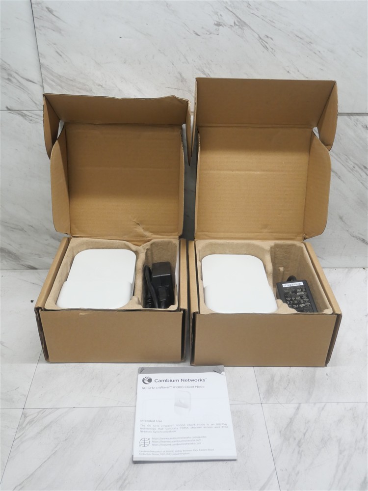 Lot of 2 New Open Box Cambium Networks 60 GHz cnWave V1000 Mid-Gain Client Node!
