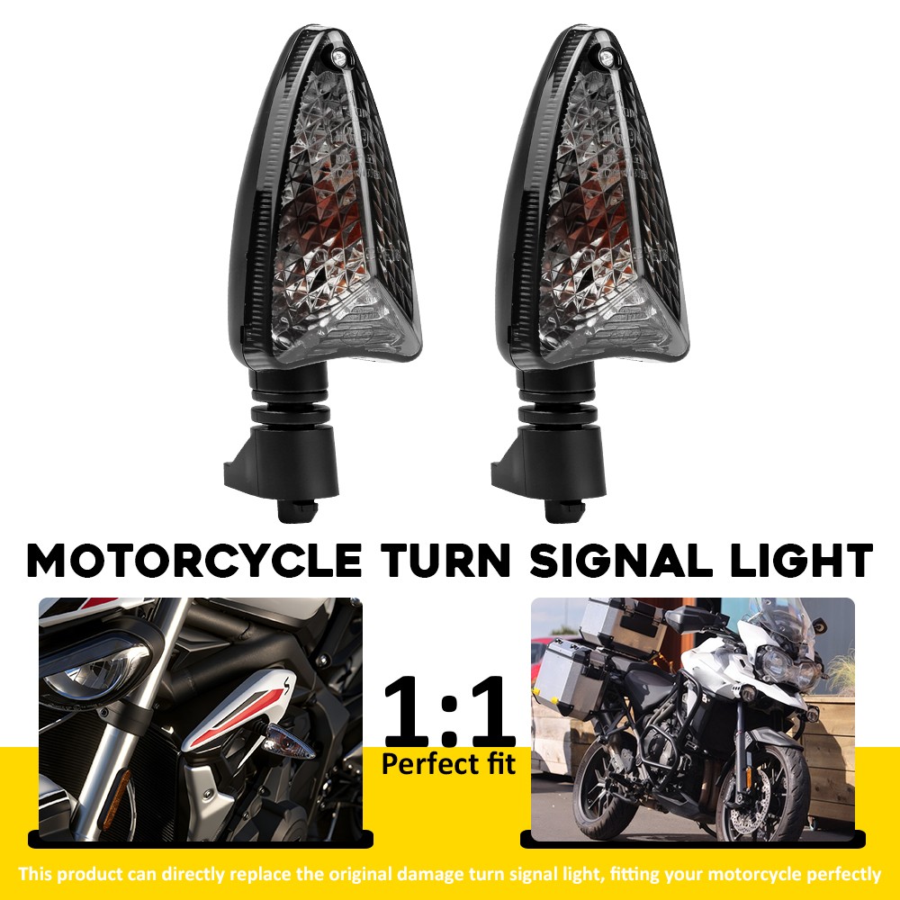 Pair Smoked Amber Turn Signal Light Blinker For Triumph Speed Triple R 2011-2017