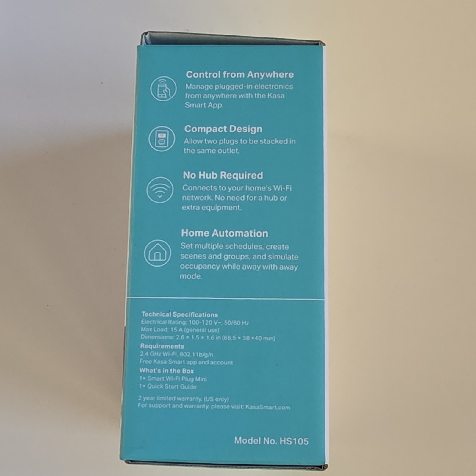TP-LINK Kasa Smart Wi-Fi Plug Mini HS105 Type B App-Controlled Alexa Google
