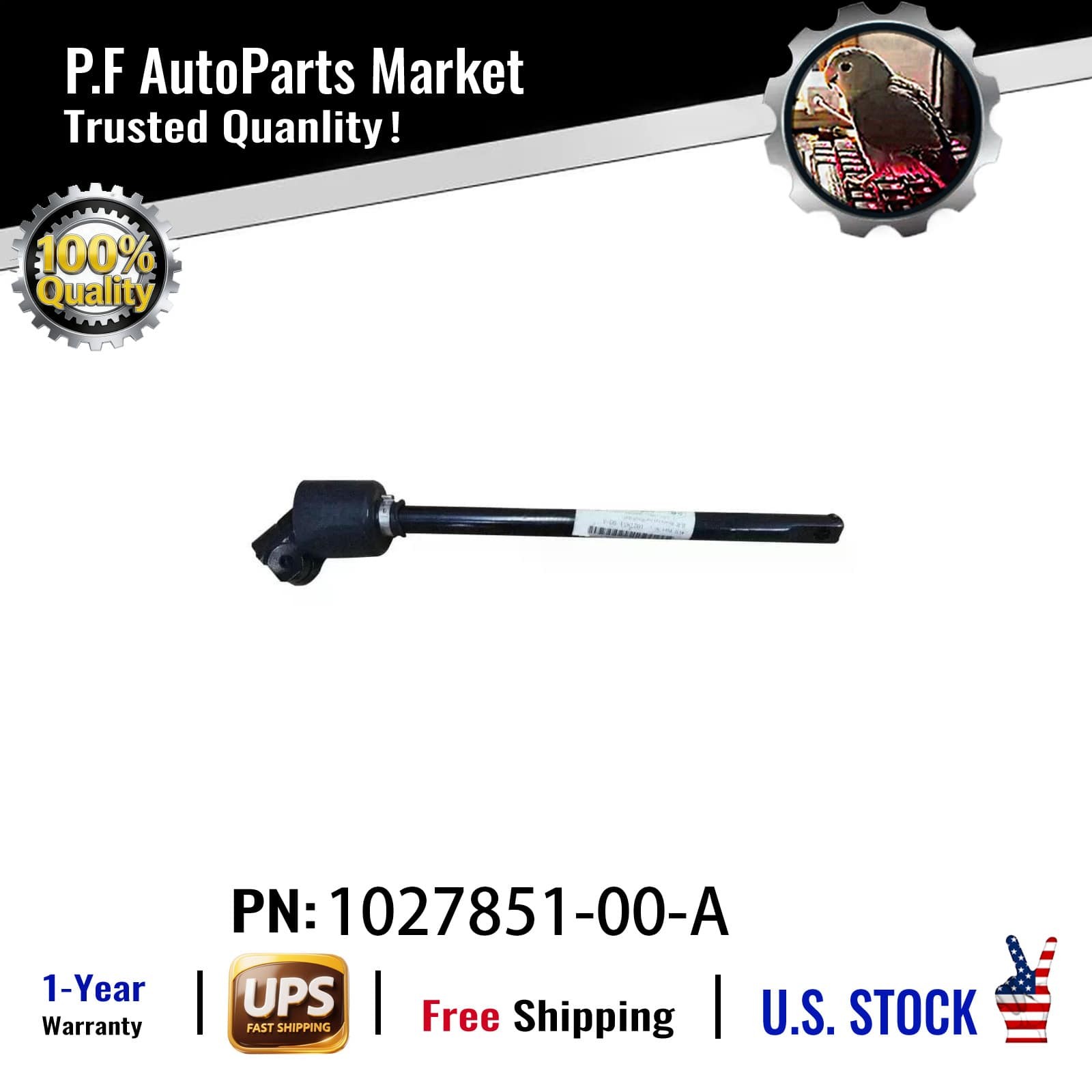 Fits 2015-21 Tesla Model X Lower Steering Column U Joint 1027851-00-A New Black