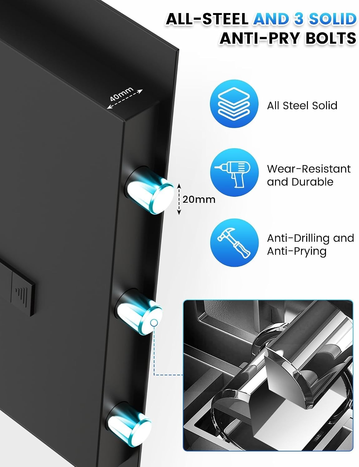 3.2 CUFT Fireproof Safe for Home Documents, Home Safes Fireproof Waterproof