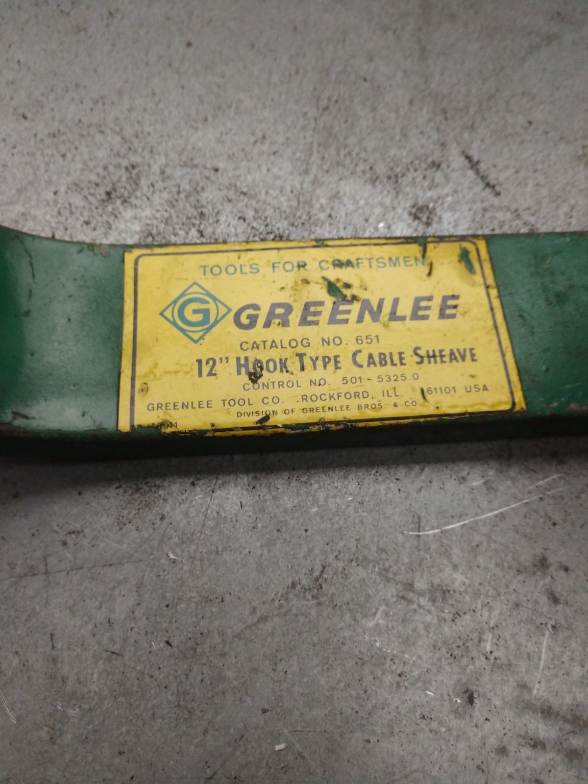 Greenlee 651 12 Hook Type Cable Sheave