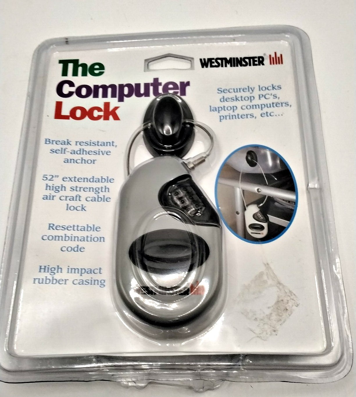 Westminster (12800) 52" Extendable High Strength Air Craft Cable Computer Lock