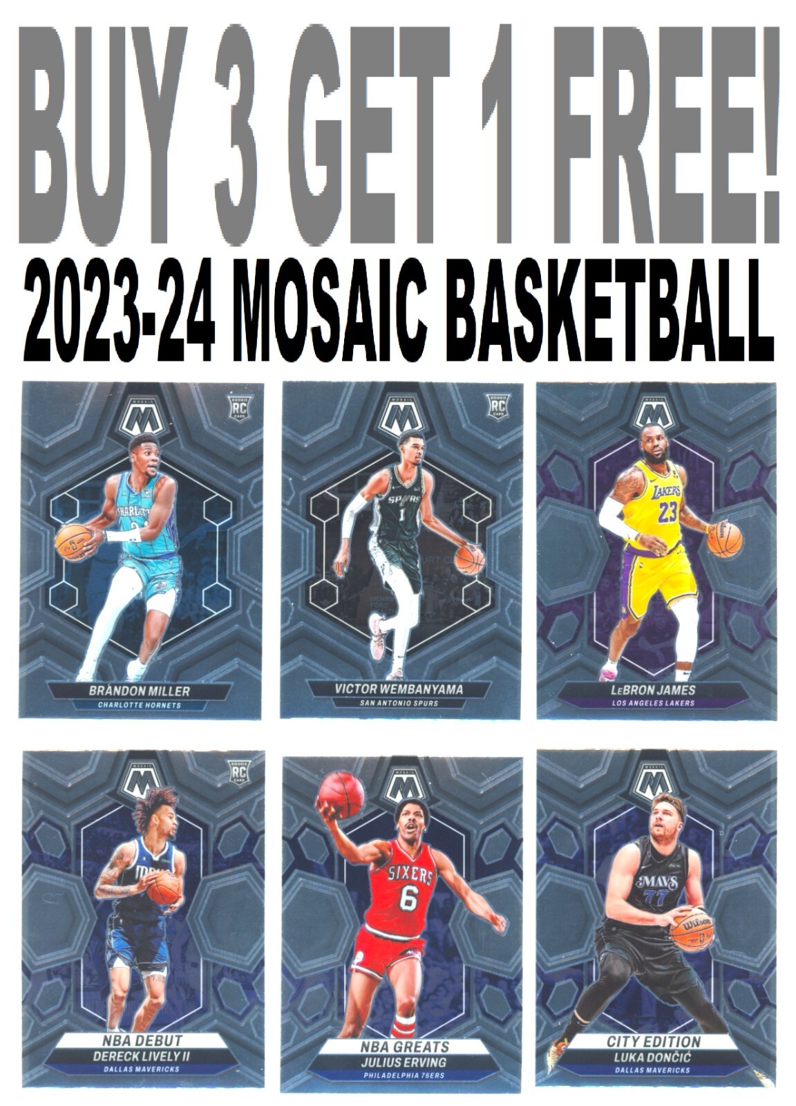 2023-24 Panini Mosaic Basketball(BUY 3 GET 1) You Pick/Complete Your Set 151-300