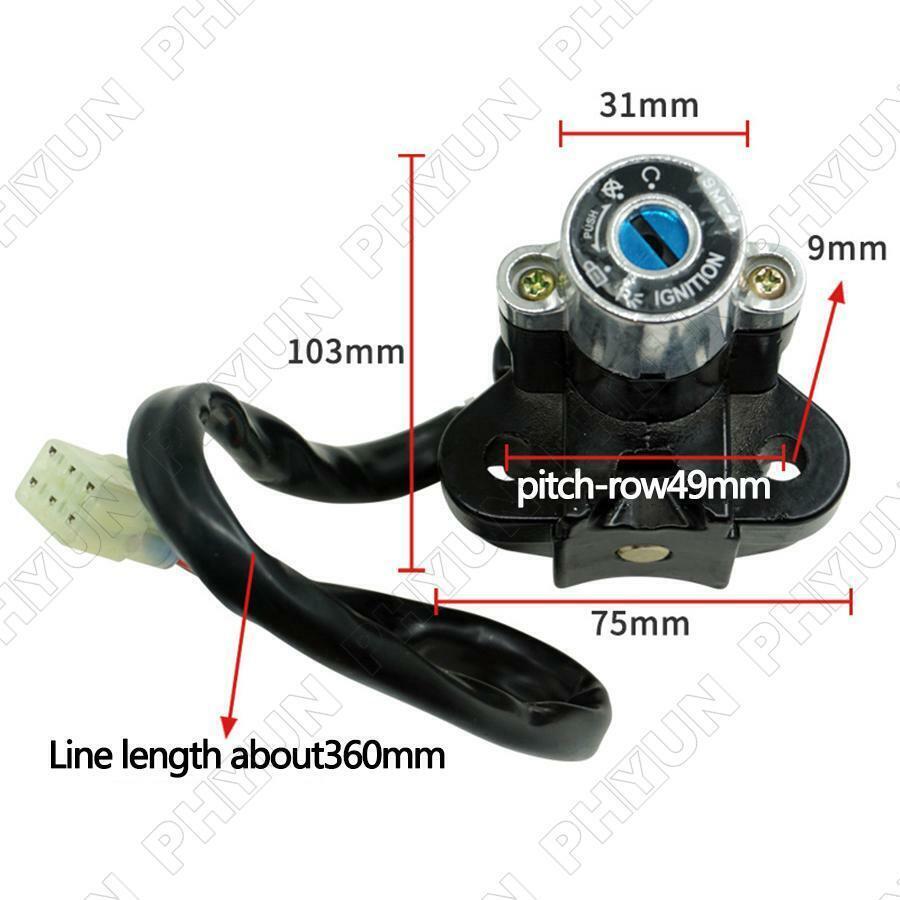 Universal Motorcycle ATV Modified Ignition Key Lock Kit Switch w/Keys Aluminum