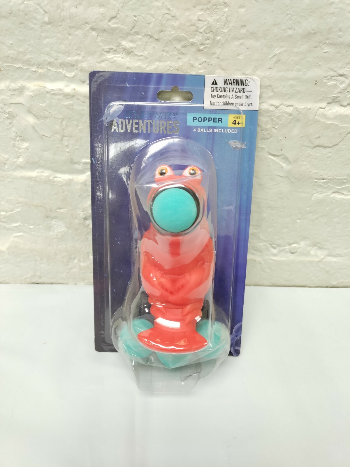 Underwater Adventures Red Shrimp Foam Ball Popper Toy New