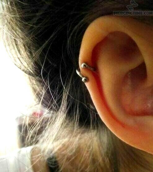 PAIR 18G 5/16" THIN TINY STEEL SPIRAL TRAGUS RING TWISTER EAR DAITH STUD HELIX