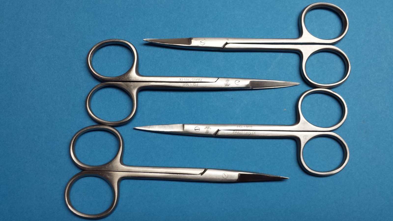 4 Each Iris Scissors 4.5" Straight Surgical Dental Instruments ( High Quality )