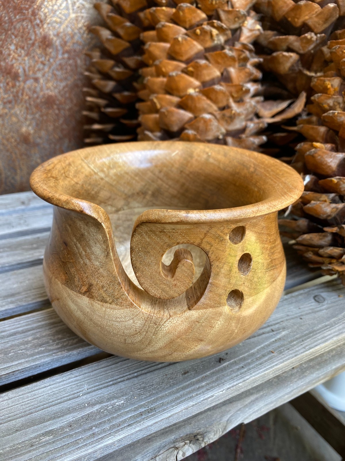 Susan Bates Wood Yarn Bowl