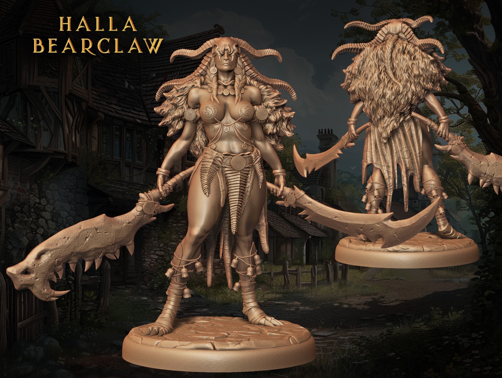 Dungeons & Dragons Playable Character - Female Human Halla - Barbarian, Fighter