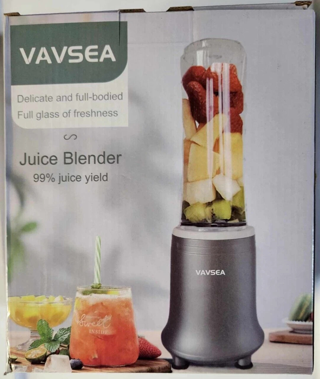 Vavsea Juice Blender Open Box – 99% Juice Yield, Portable & Powerful Design