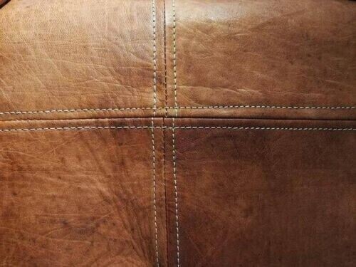Boho Ottoman Morrocan Large Footstool Pouffe Moroccan Unstuffed Footrest Leather