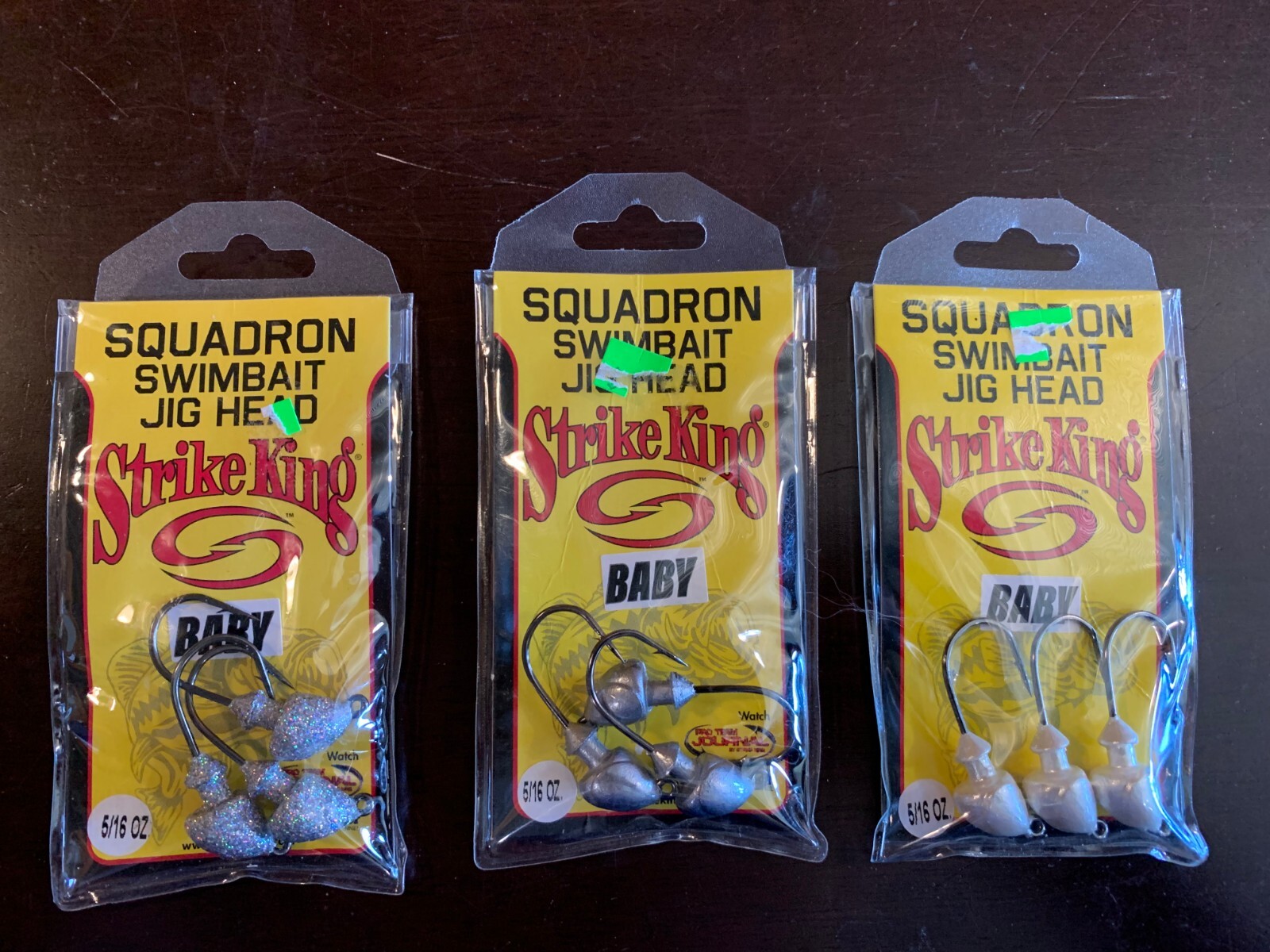 FISH HOOKS 5/16oz. 3-pack Squadron Swimbait Jig Head Baby NEW! Strike King