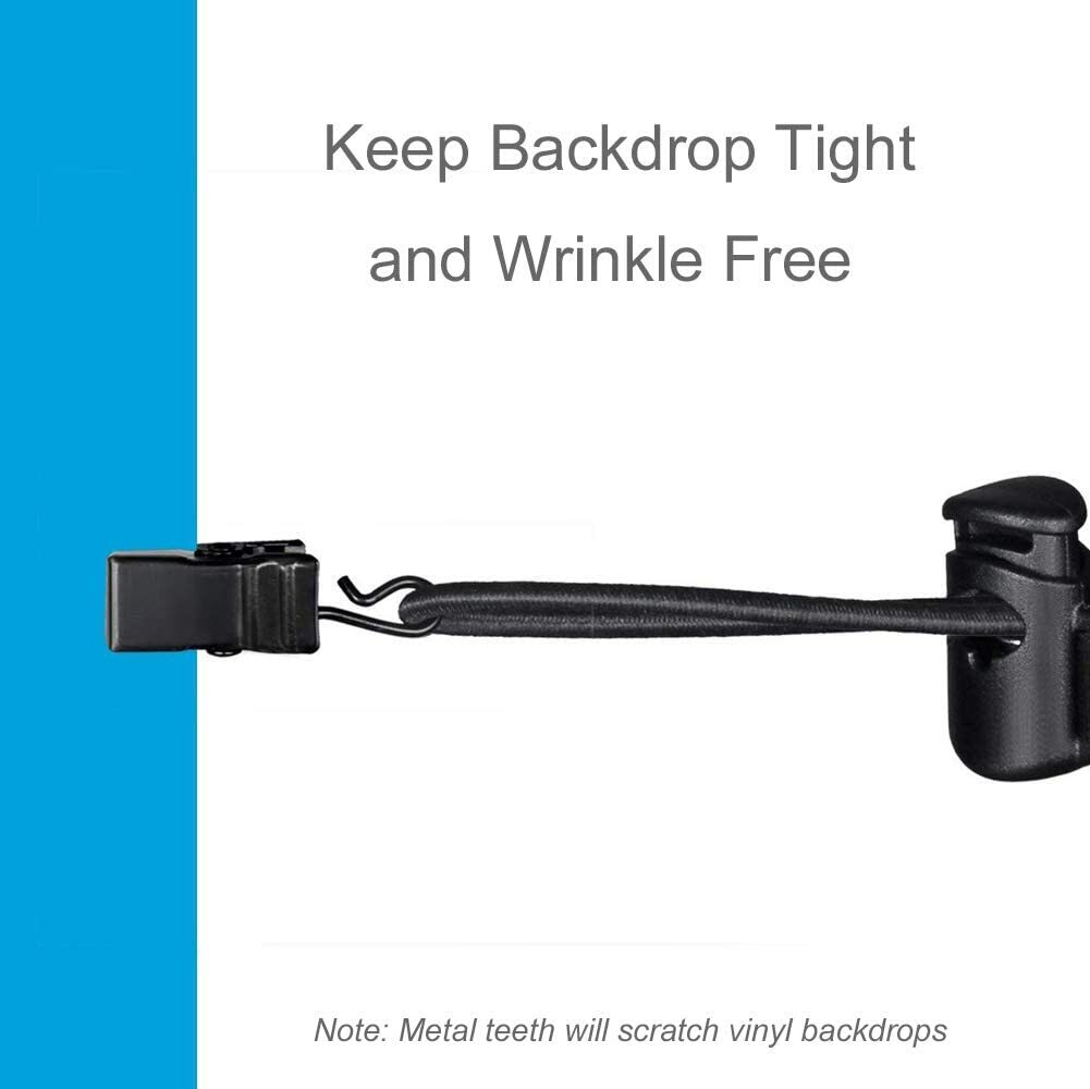 8 Piece Multi-Functional Strap & Clip for Backdrop Support Stands (Black)