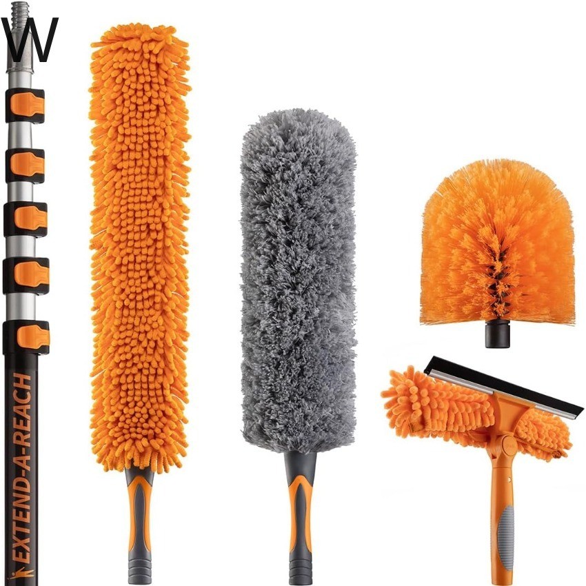 30 Foot High Reach Duster Kit with 5-24ft Extension Pole High Ceiling Dusting  W