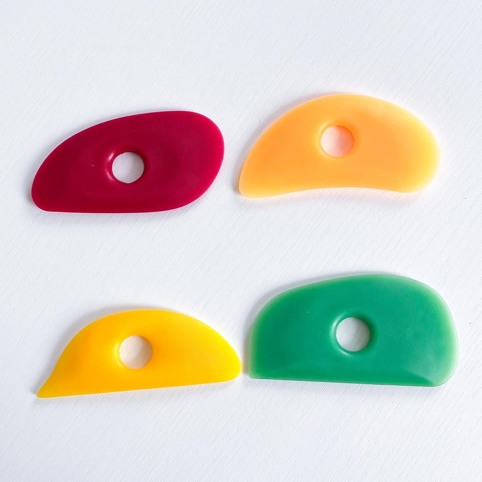 4 Pieces Pottery Clay Soft Rubber Rib 3.9x2inch Lightweight Sculpting Tool