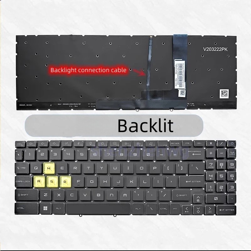 New MSI Crosshair 15 B12U B12UGSZ R6E B12UEZ B12UGZ Spectrum backlit US keyboard