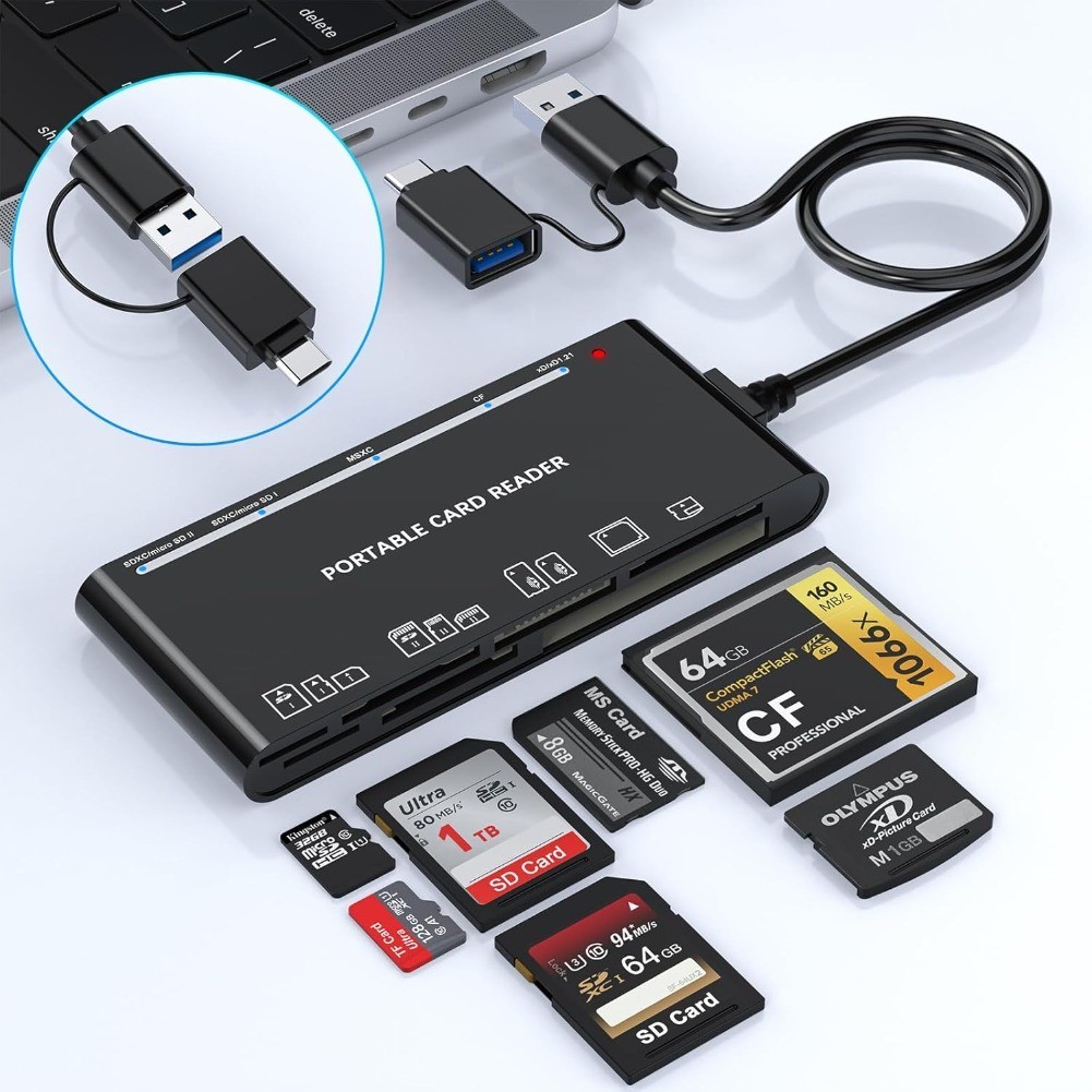 High Speed Portable Multiple Memory 5Gbps 7-in-1 USB 3.0 XD CF MS SD Card Reader