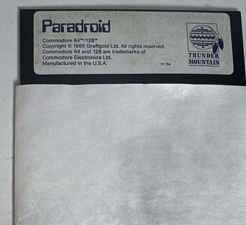 Paradroid Commodore 64 128 Thunder Mountain Boxed Complete Vintage Game 1985