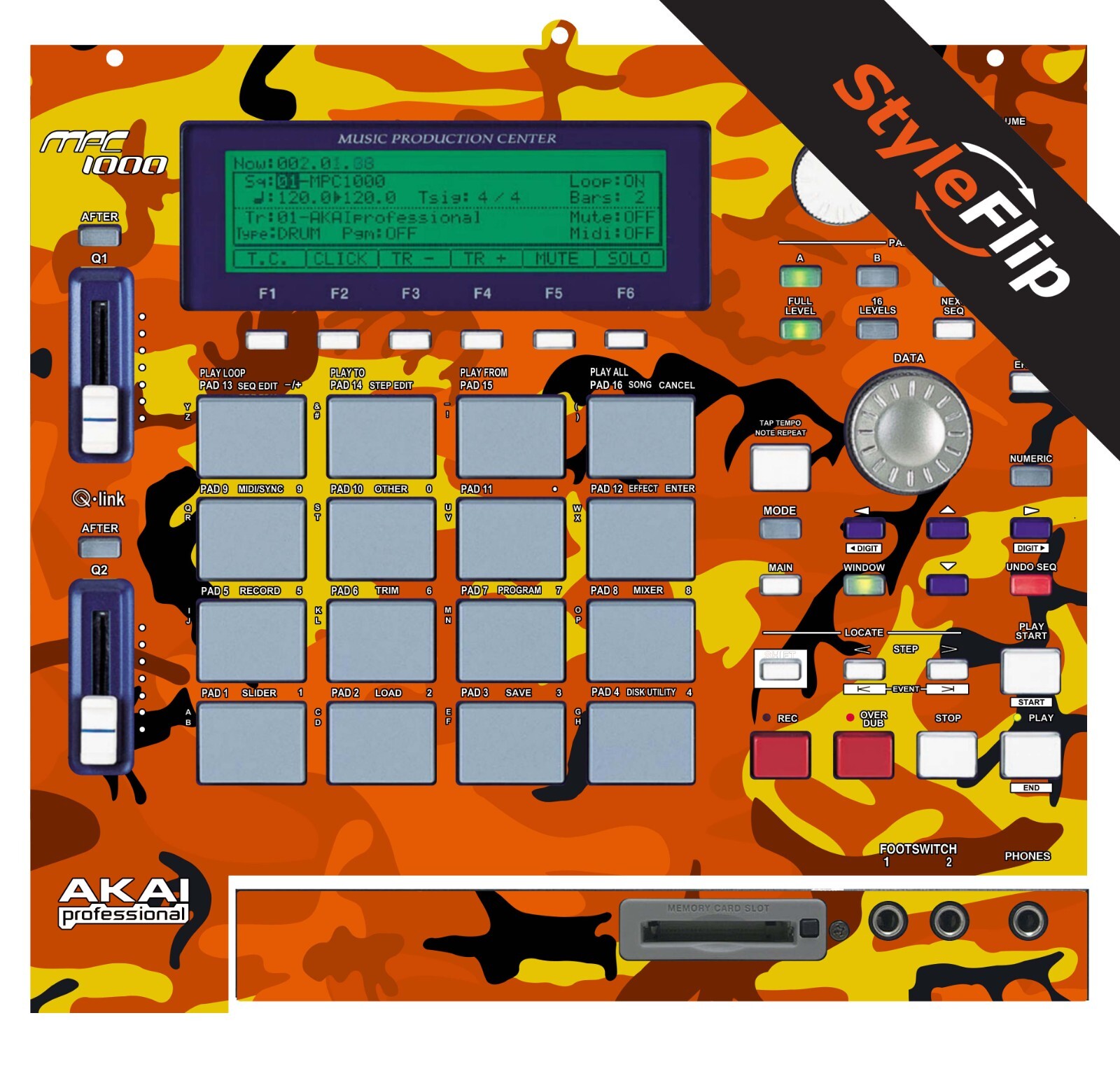 Akai MPC 1000 Skin | Camo Orange | Protective Decal | StyleFlip Skins