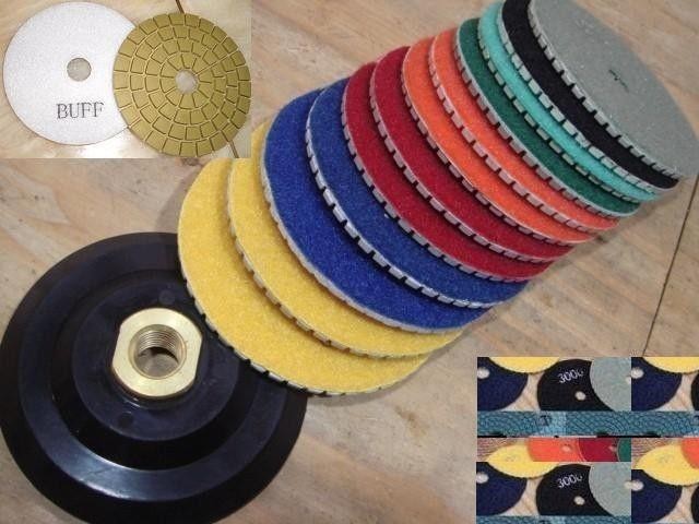 4" Diamond Granite Concrete Polishing Pad sanding 18+1 Piece glaze buff polisher
