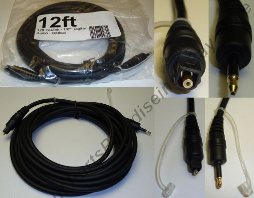 12ft long3.5mm MINI~TOSlink Fiber Optic/Optical Digital Audio SPDIF,S/PDIF Cable