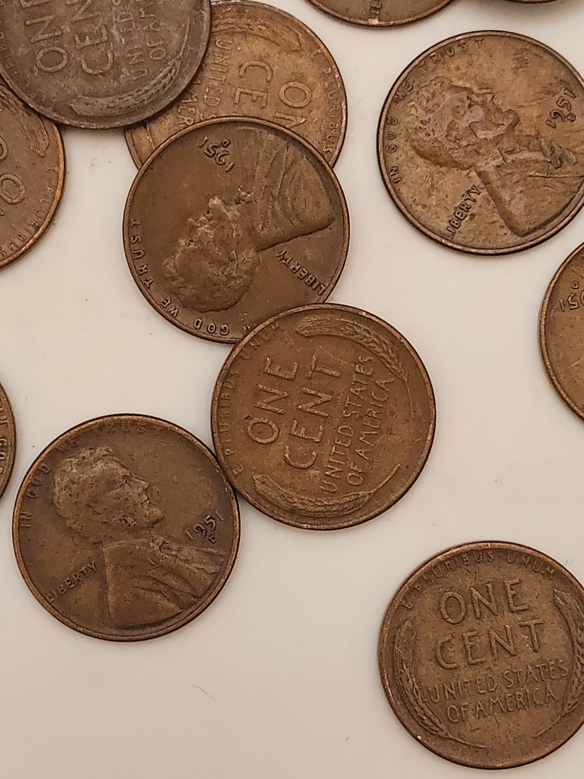 1951 D Lincoln Wheat Cents - 1 Roll - Average Circulation