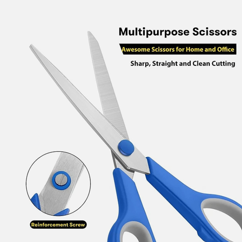 3Pcs 8-Inch Ultra Sharp Multipurpose Scissors, Comfort-Grip Handles.