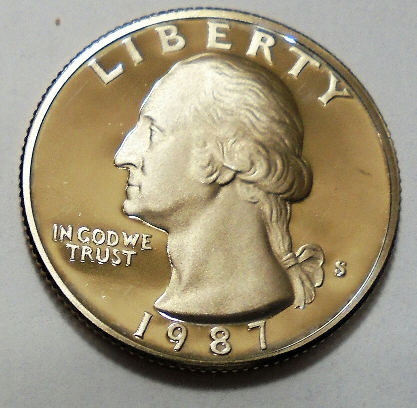 NICE 1987 s Proof Washington Quarter Deep Cameo # 149