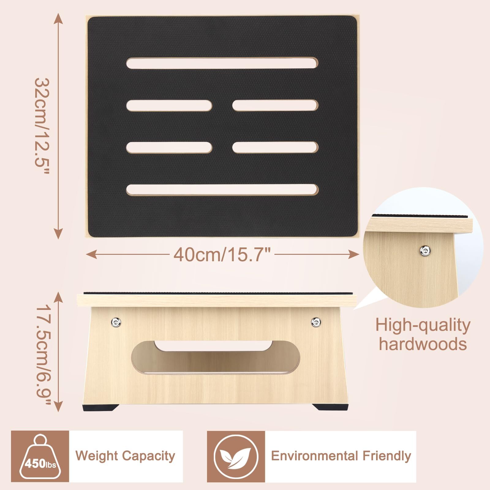 One Step Stool for Adults Kids with Non-Slip Rubber Stepping Feet Heavy Duty ...