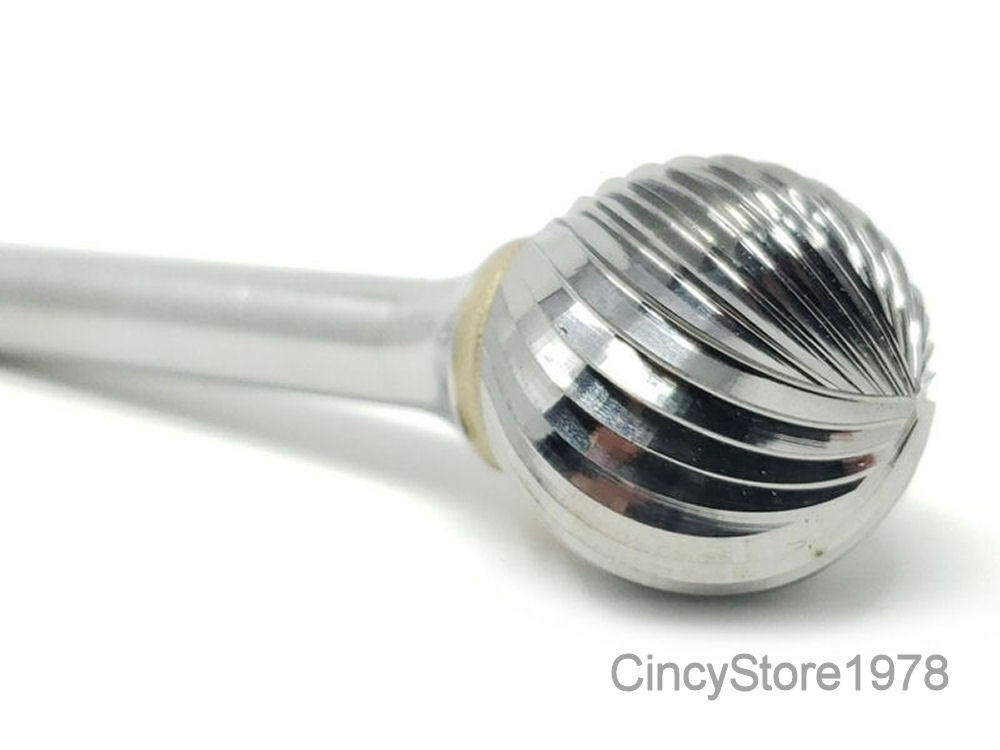 SD7S Ball Shape Tungsten Carbide Burr Bur Cutting Tool Die Grinder Bit 1/4" NEW