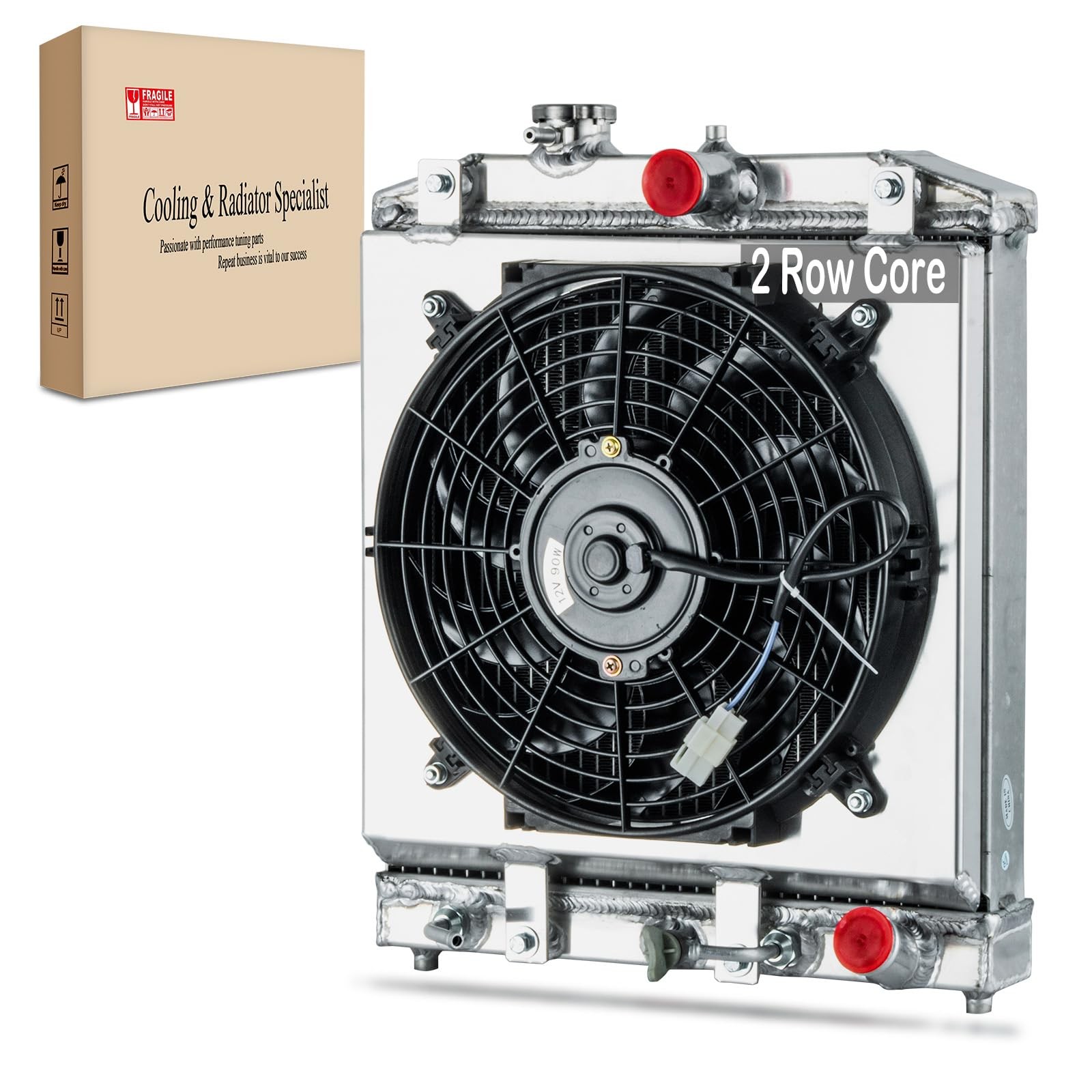 Radiator for Civic 1992-2000 2 Row Aluminum Shroud Fan