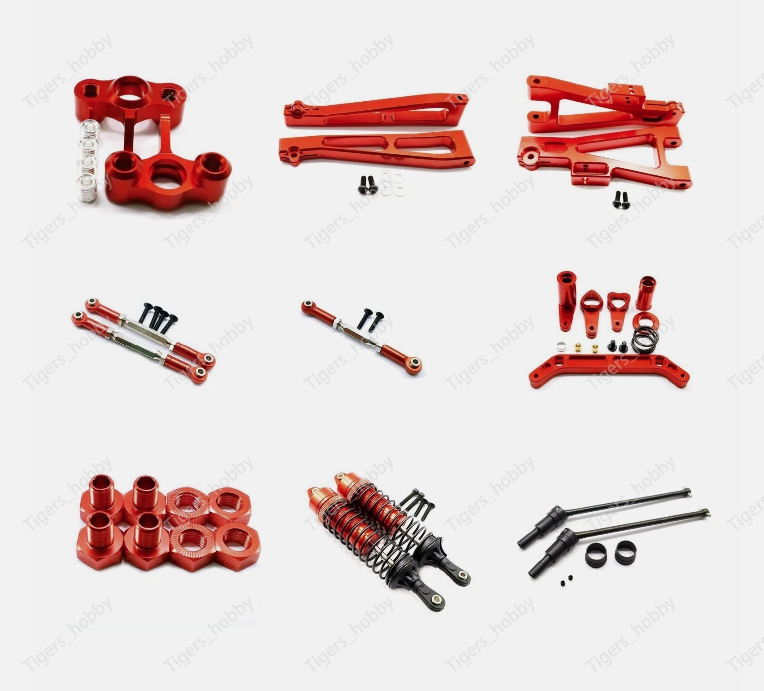 Aluminum CNC Upgrade metal parts DIY Fits 1/10 JLB Racing CHEETAH Rc Car Red
