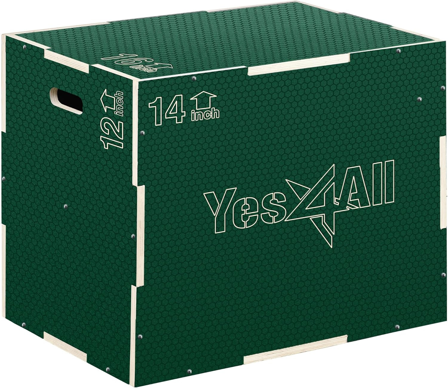 3 in 1 Non-Slip Wooden Plyo Box, Step up Box for Workout, Plyometric Jump Box fo