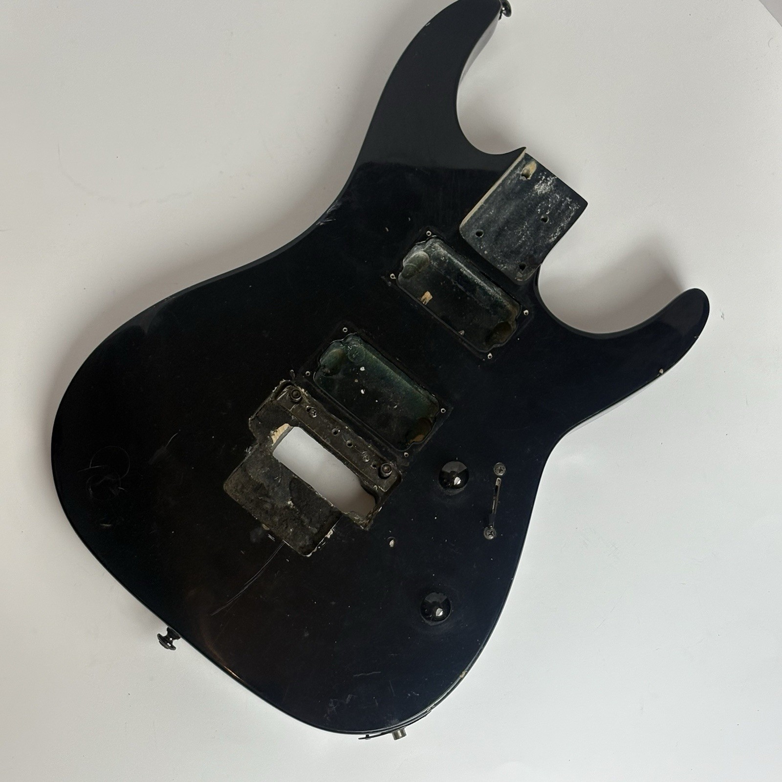 Vintage 80s Korean ESP LTD M-155 Stratocaster Body Black Loaded W Pots & Knobs