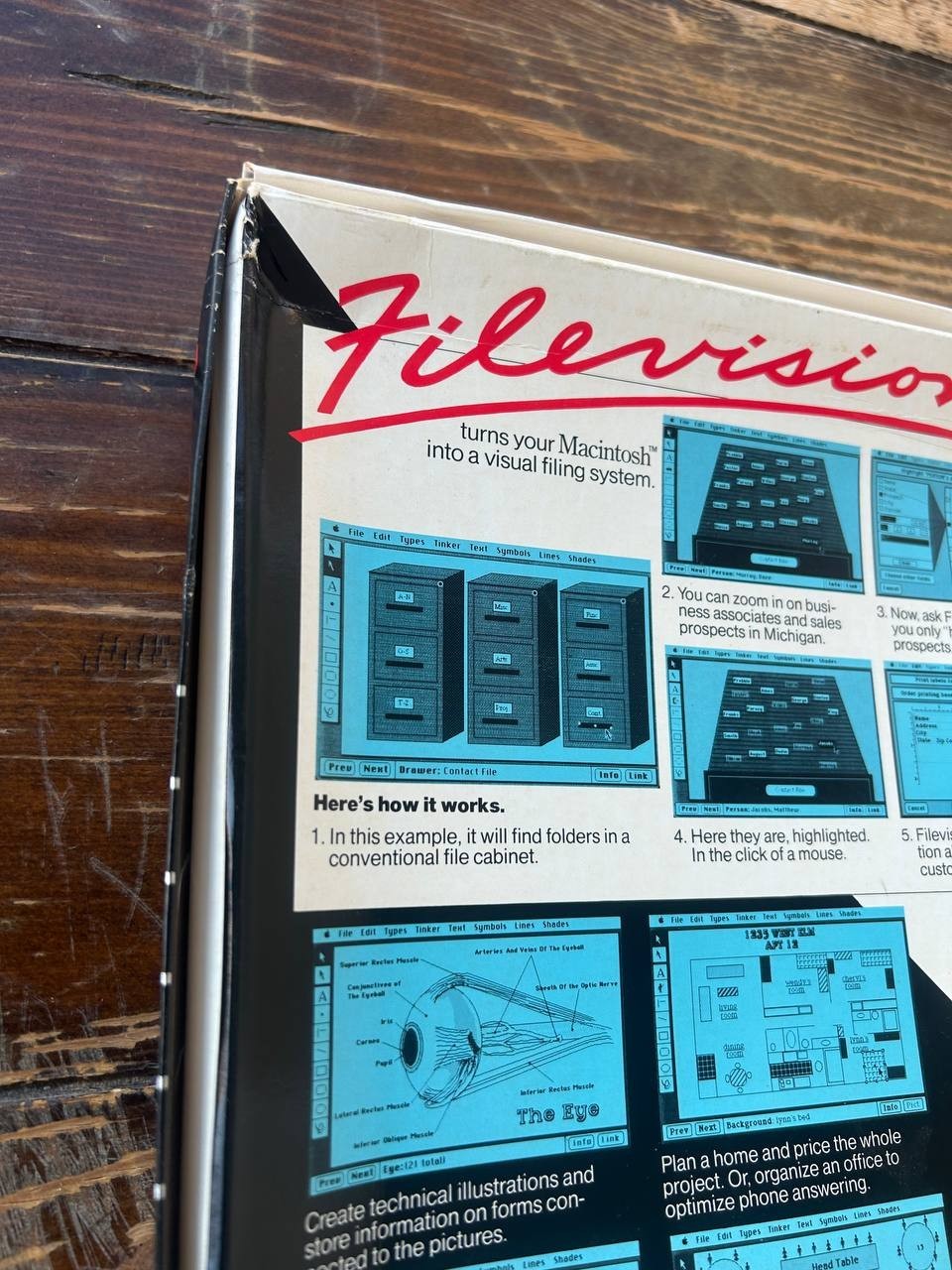 Vintage Filevision Macintosh Software Demo Copy w Box Manual & Disk
