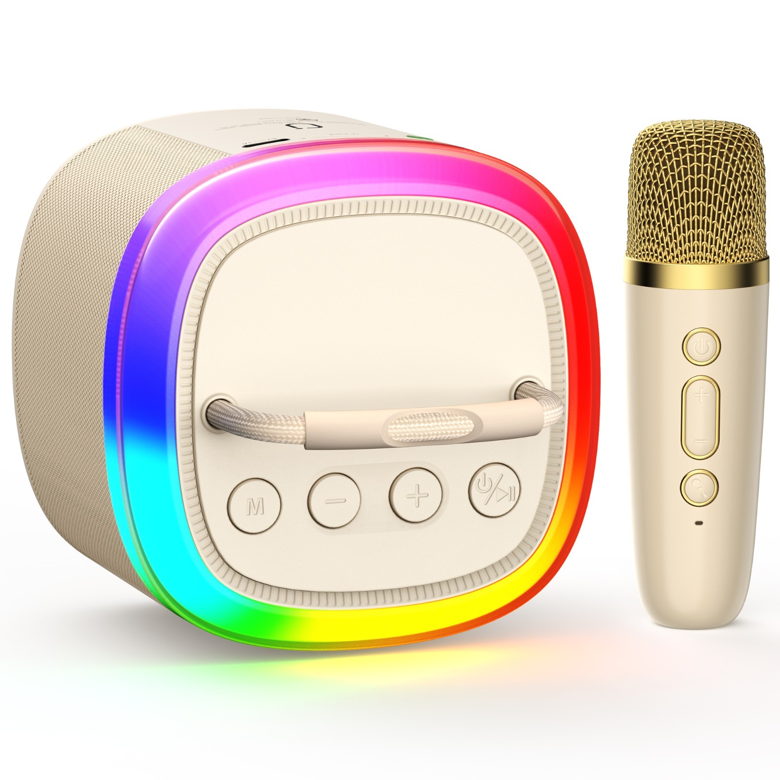 Portable Karaoke Speaker With Wireless Mic, RGB Lights,  for Kids & Home Party