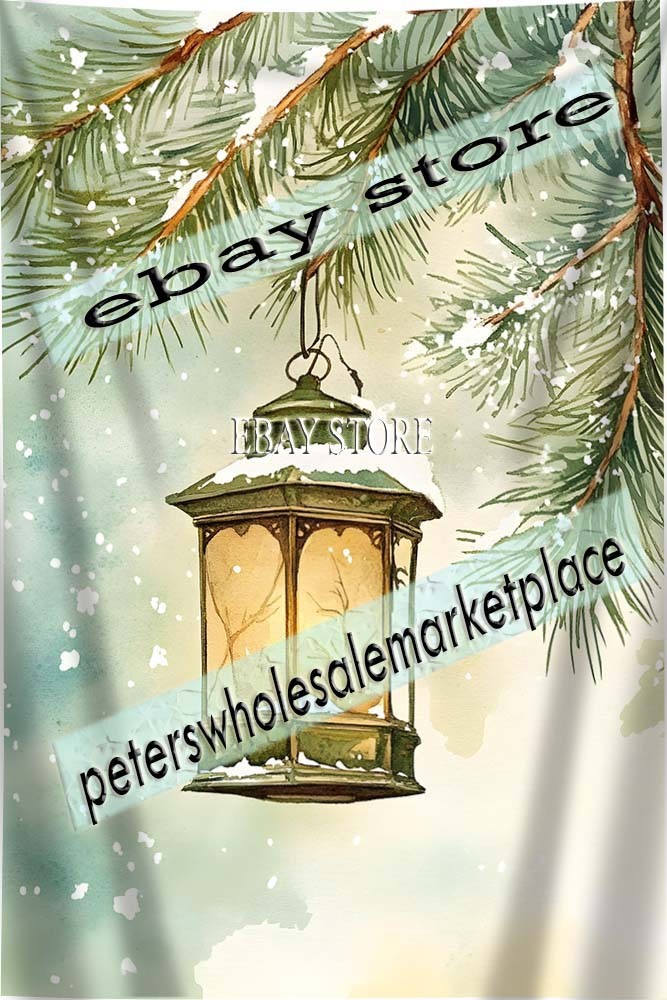 Lantern Pine Tapestry Winter Lantern decorative wall decals 59X82 in