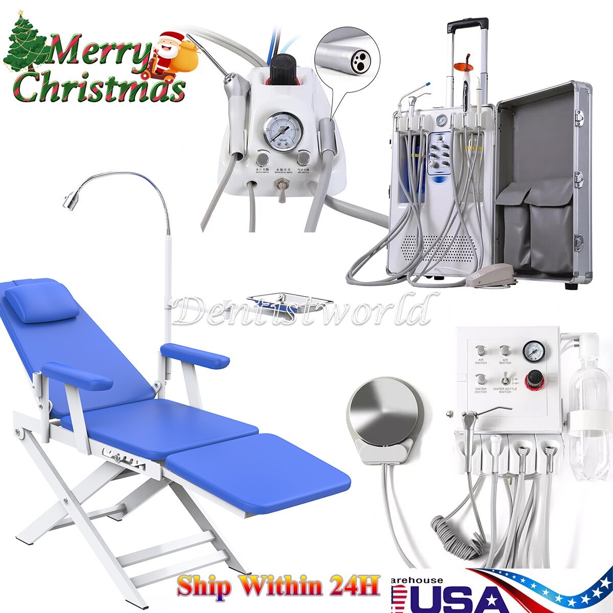 Mobile Dental Delivery Unit Air Compressor 4 Holes/Portable Dental Turbine Unit