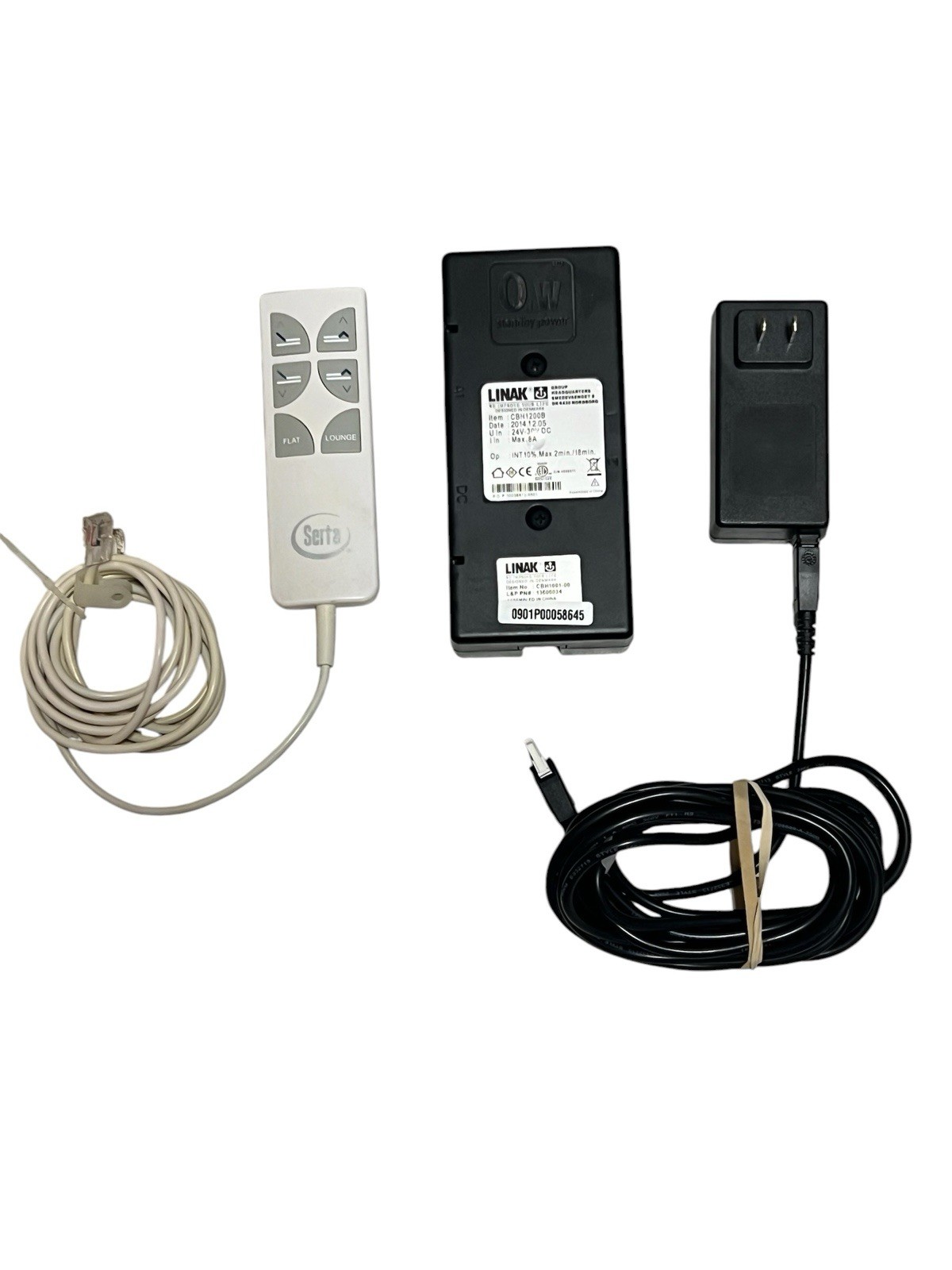 LINAK - CBH1200B Adjustable Bed CONTROL BOX, Serta Wired Remote, & Power Supply