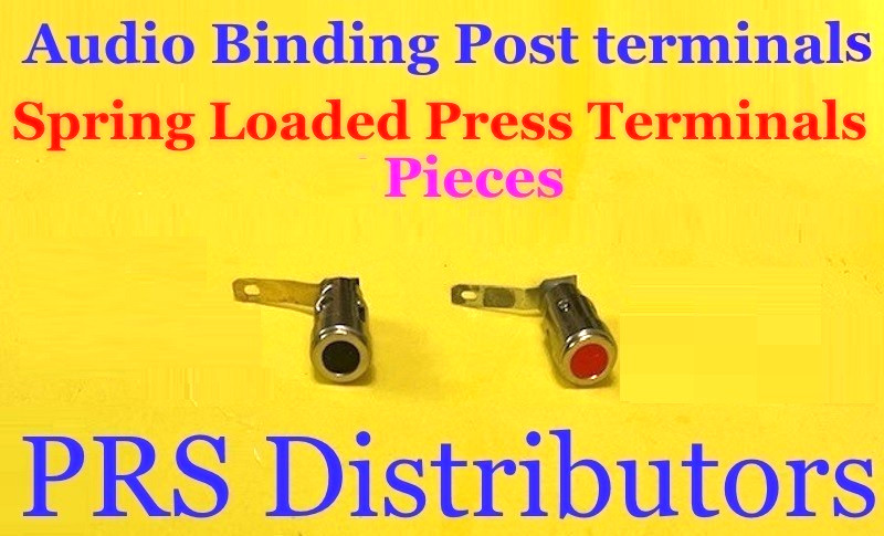 2 Pieces Speaker Audio Terminal Binding Push Spring Loaded Type , Red / Black