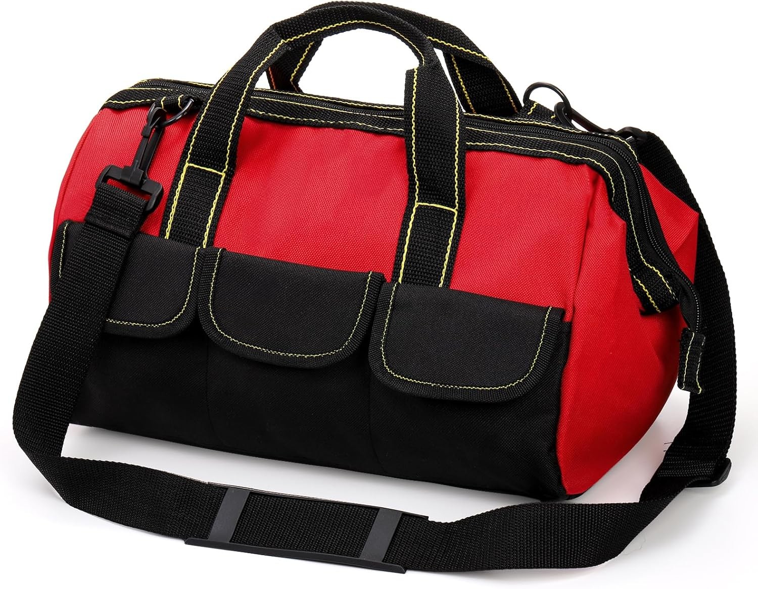 Hiceeden 16 Inch Wide Mouth Tool Bag, Collapsible Tool Tote with Waterproof Coat