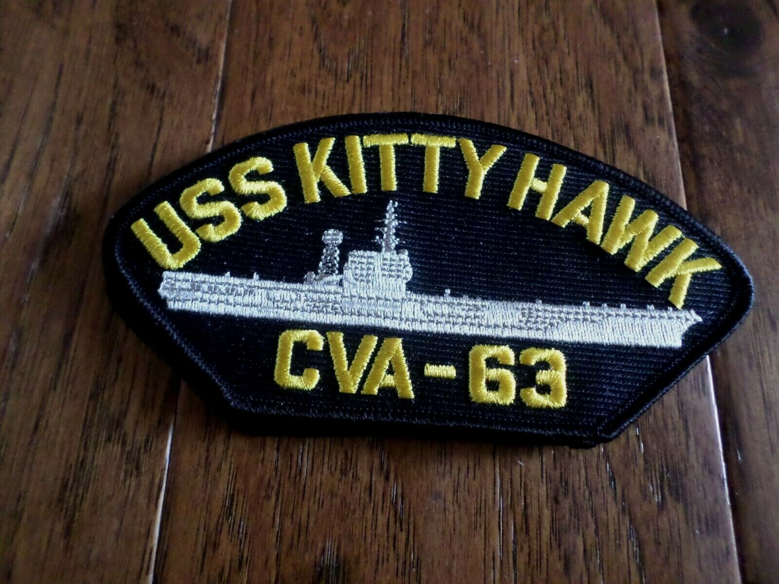 U.S NAVY SHIP HAT PATCH USS KITTY HAWK CVA-63 SHIP PATCH NAVY CARRIER U.S.A MADE